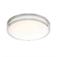 DC Series 16 in. 1-Light Modern Brushed Nickel Sel