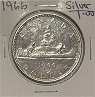 Canada 1966 Silver Dollar AU