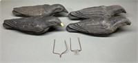 4 - 16" Paper Mache Crow Decoys