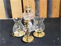 Brass Candle Stick Holders w/ Shades & More