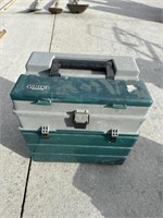 tacklebox filled with fishing tackle