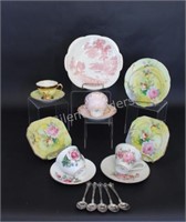 Bone China Cups and Saucers, Dessert Plate, Spoons