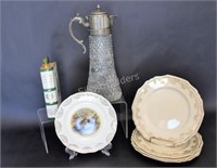 Napoleon Decanter, Pitcher & Plate Set