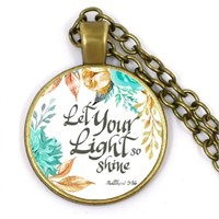 Christian Bible Antique-tone Verse Necklace