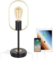 MOOACE INDUSTRIAL METAL TABLE LAMP WITH 2 USB