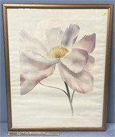 Artist Signed Flower Etching