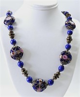 Colbalt Venetian Glass Beaded Necklace