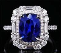 3.9ct Sri Lankan Sapphire 18Kt Gold Ring