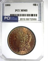 1885 Morgan PCI MS65 Golden Purple