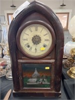 Reverse Painted Mantel Clock