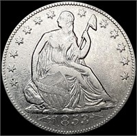 1853-O Arws & Rays Seated Liberty Half Dollar