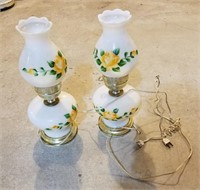 White Floral Lamps