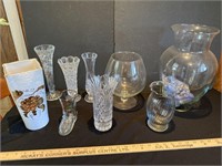 Crystal and glass vases