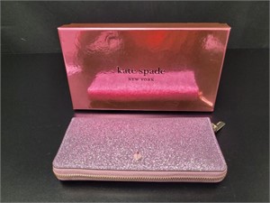 Kate Spade Pink Glitter Wallet NEW