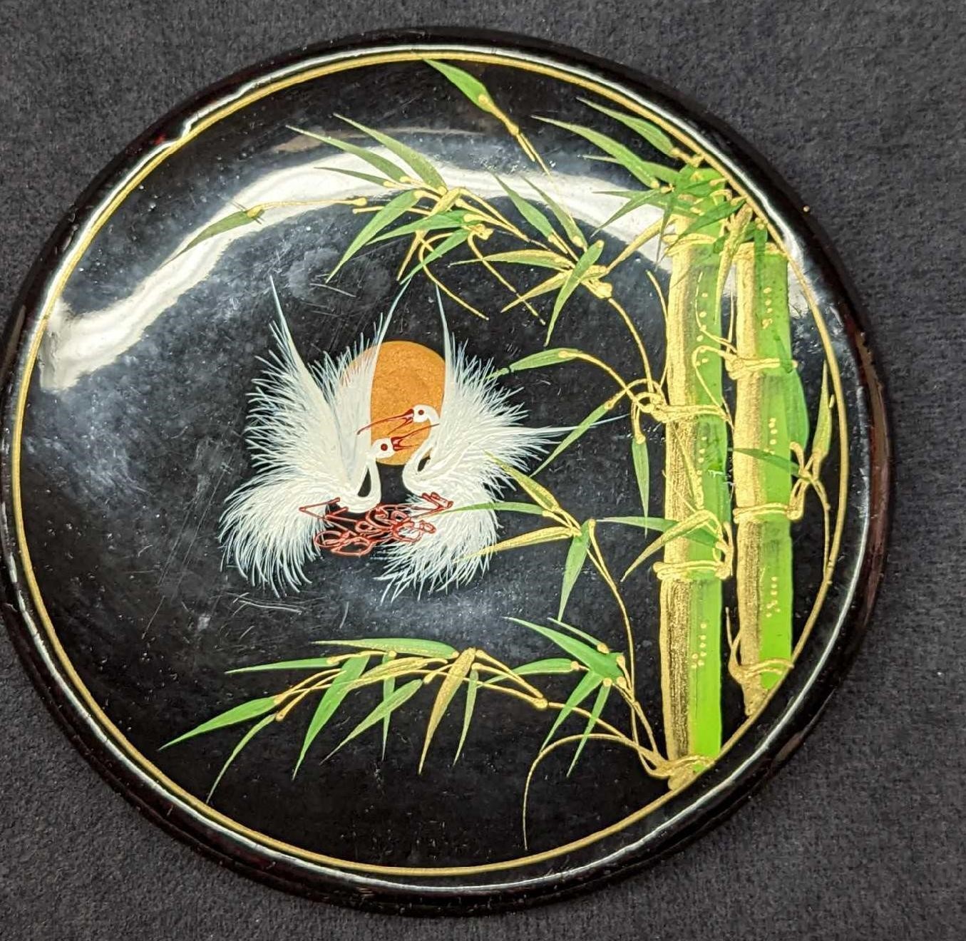 Hand Painted Birds Lacquered Mini Plate