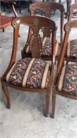 Set of Four Carved Back Dining Chairs