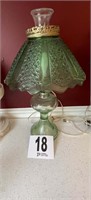 Vintage Green oil lamp -electrified