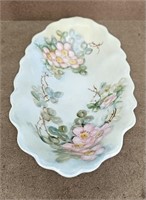 Forget Me Nots Limoges Style Cracker Plate