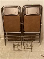 Vintage card table/chairs/wire rack