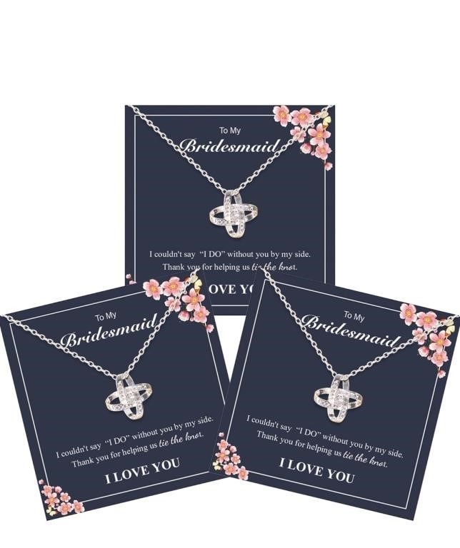 (New) 3/4/6 PCS Bridesmaid Necklaces for Women