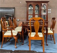 11 - DINING TABLE, 6 CHAIRS & CHINA HUTCH