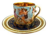 Antique Royal Vienna Demitasse Cup & Saucer