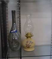 Kerosene Lantern, Art Glass Vase