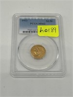 1913 $2.5 Indian Head Gold Piece PCGS MS-62