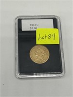 1843 C Liberty Head Gold Piece