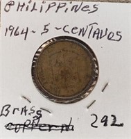1964 Phillipines 5 Centavos