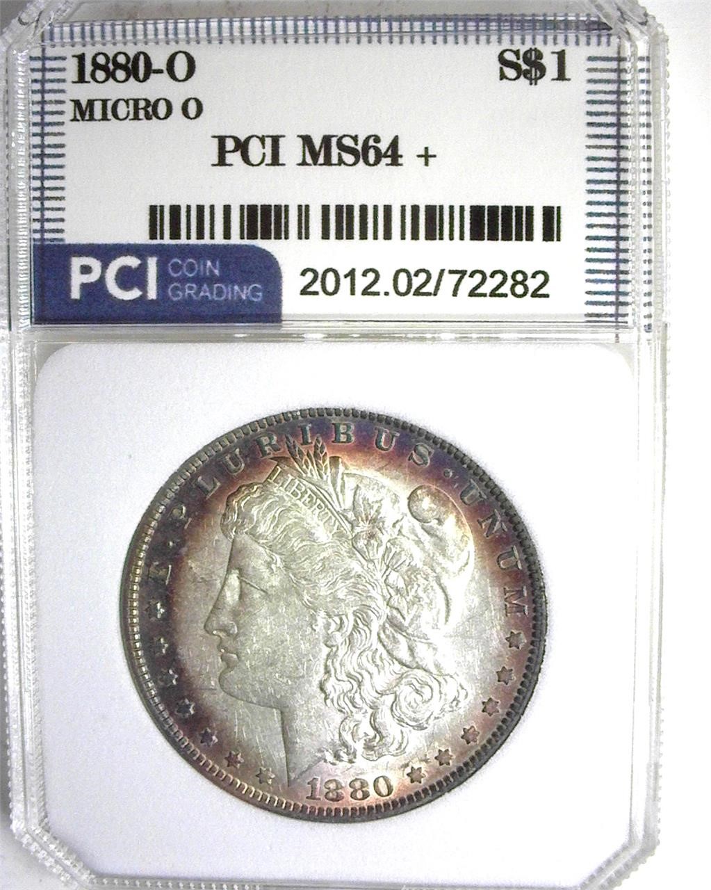 1880-O Micro O Morgan PCI MS64+ Nice Rim Color