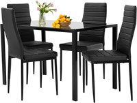 FDW Dining chairs 4 pack black(Chairs Only)