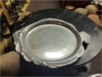 Authentic Pewter Fish Shaped Serving Tray Made in