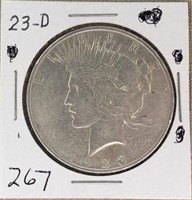 1923D  Peace Silver Dollar