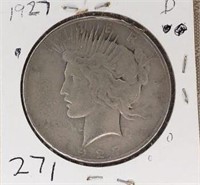 1927D  Peace Silver Dollar