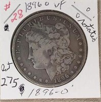 1896O Morgan Silver Dollar-VF+ & Rotated