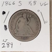 1866S Seated Half Dollar VG