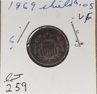 1869 Shield Nickel-VF