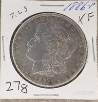 1886P Morgan Silver Dollar-XF