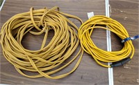 2 Extension Cords 25-50' Long Yellow!