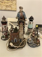 Lighthouse and Nautical Figures