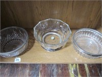 3 Silverplate Based Serving Bowls