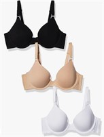 (34B - white/ cream/ black) New Fruit of the Loom