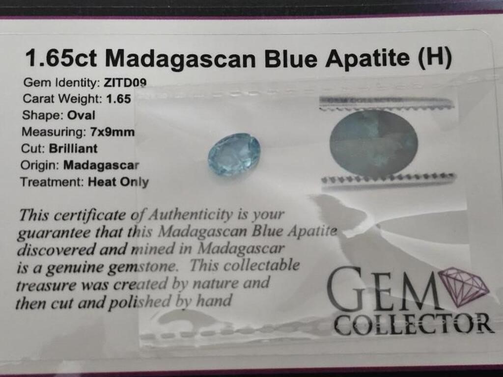 1.65ct Madagascan Blue Apatite