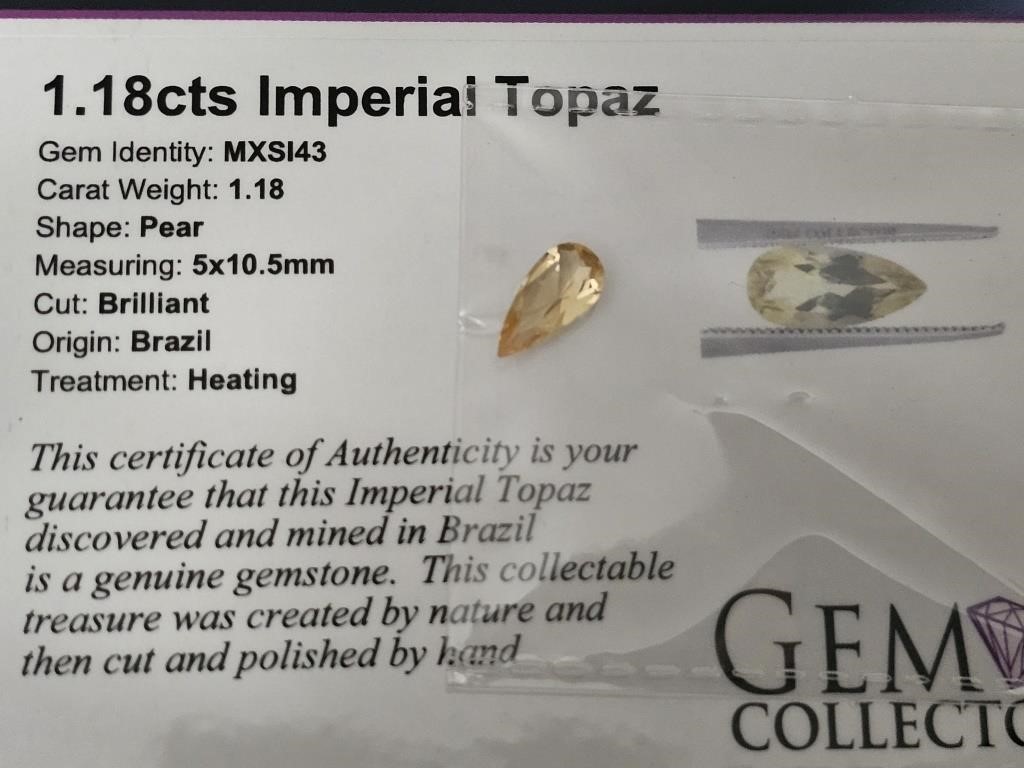 1.18cts Imperial Topaz