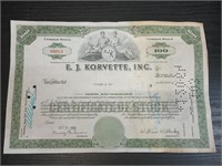 E J Korvette Inc Stock Certificate