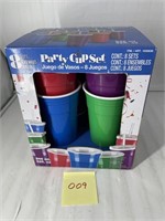Resuable 8ps party cups w lids & Straws