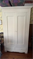 White painted antique linen press, wardrobe, too