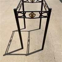 Black Wrought Iron Ornate Console Table / No top