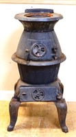 Vintage cast iron pot belly stove see photos